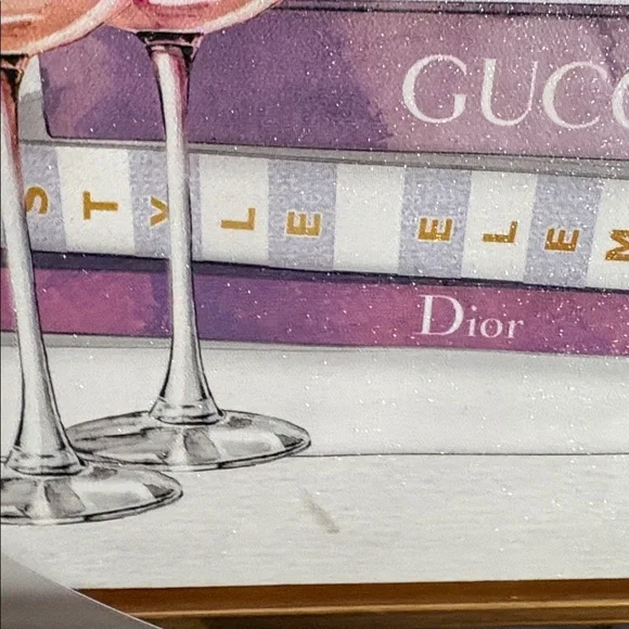 Fashion art framed art canvas/fashion books cc bottle/flowers/wine gold frame - Picture 9 of 9